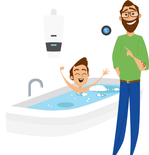 Gaz pour l'eau chaude et le chauffage
